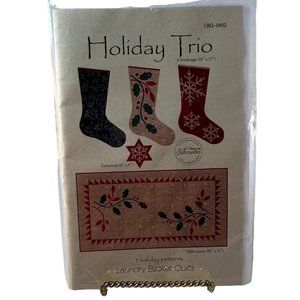 Laundry Basket Quilts Holiday Trio Pattern Table Runner Stockings Ornament